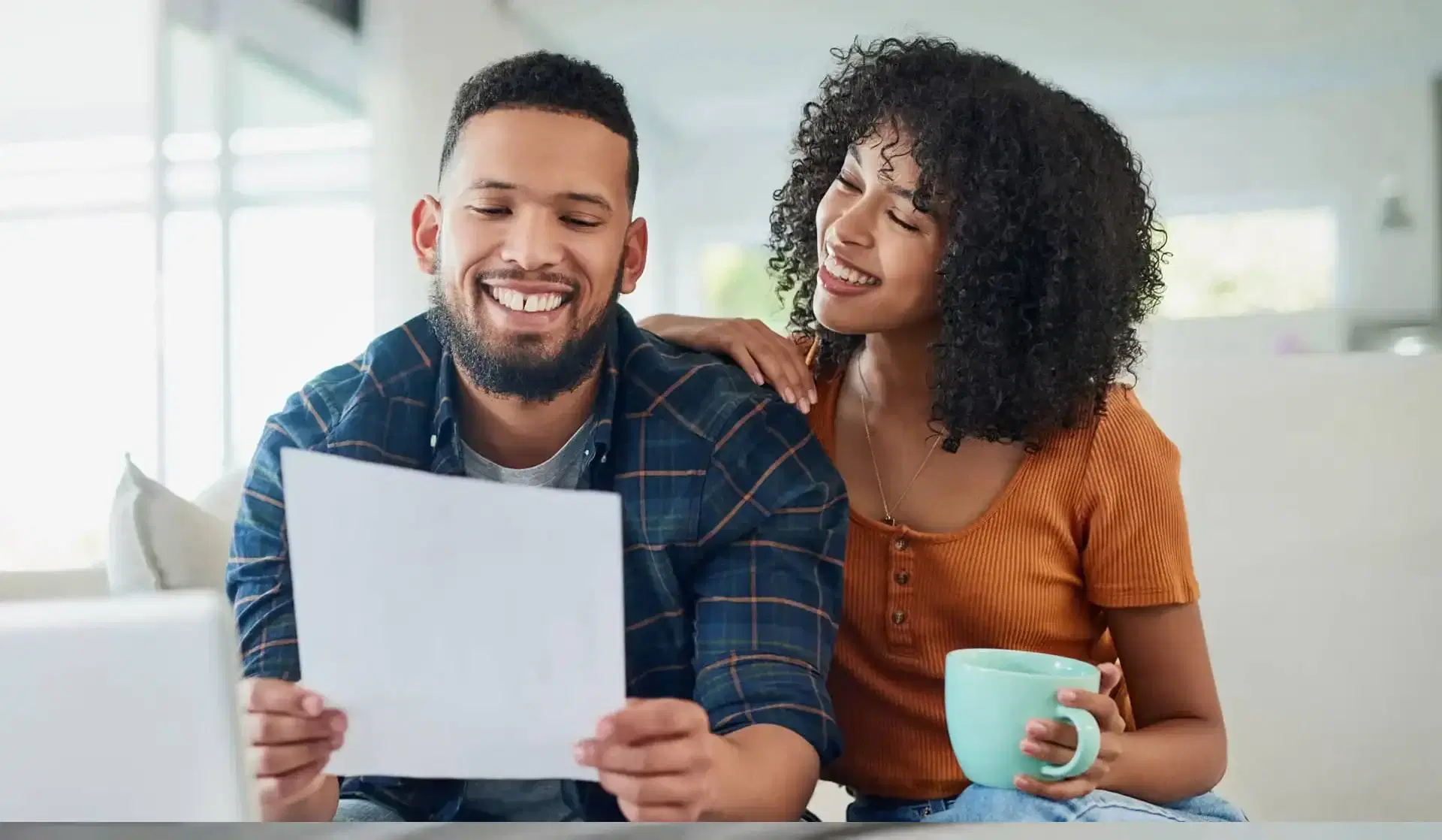 Couple smiling together