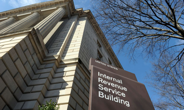 IRS building with sign