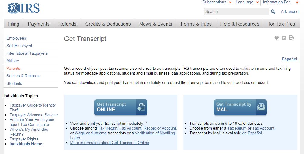 How to Get a Copy of Your IRS Transcript